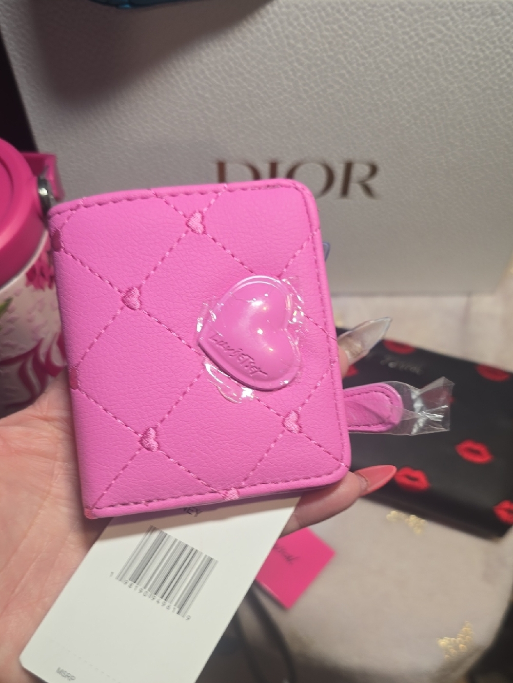 Betsey Johnson pink heart wallet